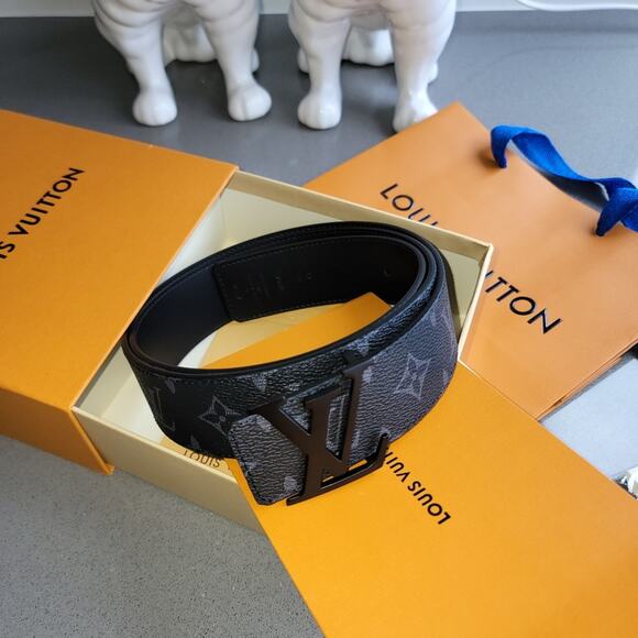 Louis Vuitton LV Initiales 40mm Matte Black Men's Belt Authentic in Box … - Picture 6 of 10